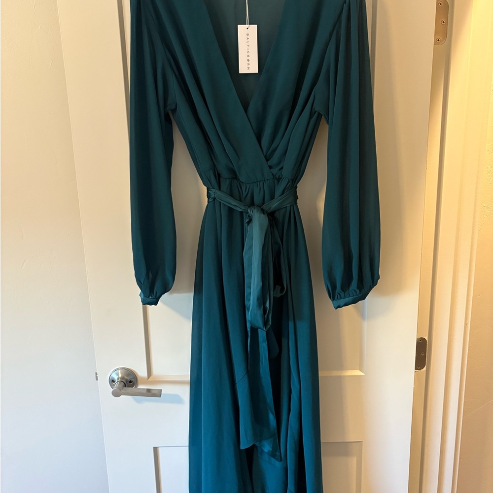 Baltic Born Teal Evangeline High Low Long Sleeve Dress